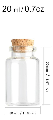 Jiuyue 15pcs Botella De Vidrio De 20 Ml Con Corcho, Botellas
