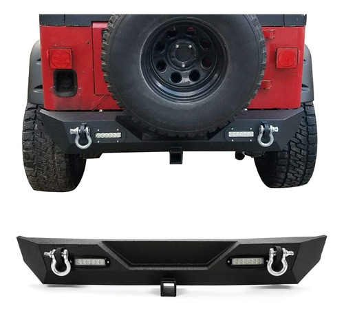 Ecotric Parachoque Trasero Para Jeep Wrangler Yj Tj 2 Luz D