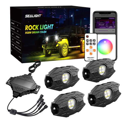 Sealight Rgbw Luz Roca Para Camion 4 Pods Musica Modo Kit