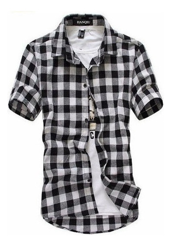 Camisa A Cuadros De Manga Corta For Hombre