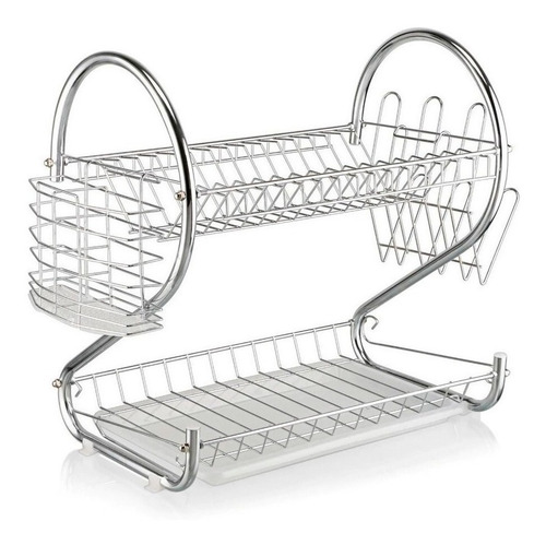 Imagen 1 de 10 de Secaplatos Escurridor Escurre Platos Cromado Bandeja Cuotas