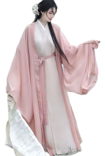Hanfus Tradicional Chino - Hada - Traje De Danza Cristiana Rosa Unico