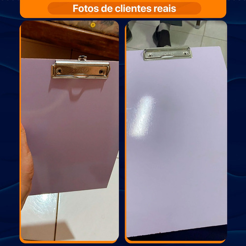 Kit 2 Prancheta A4 Mdf Lilas Ofício Prendedor Metal Trabalho
