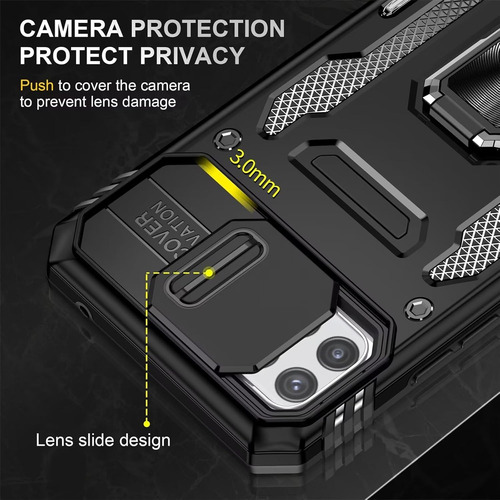 Funda Uso Rudo Cámara Para Redmi 10c/poco C40 Carcasa+mica Negro Redmi 10c/xiaomi Poco C40