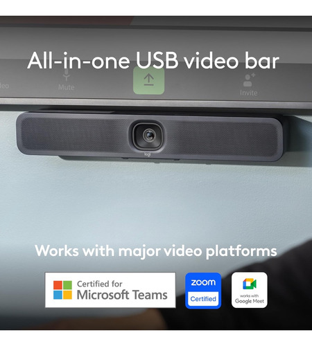 Câmera De Conferência Usb Logitech Meetup 2 Com Ia