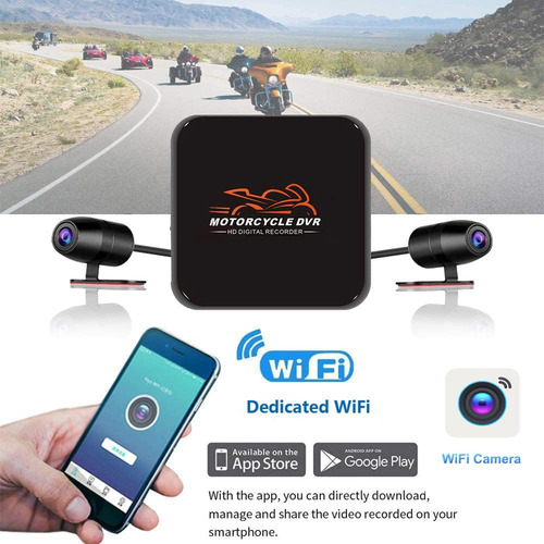 Grabadora De Video Motocicleta 2 Camaras 1080p Wifi Loop