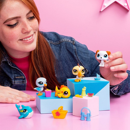 Littlest Pet Shop Set 5 Fig En La Playa + Tarjeta Int 00517