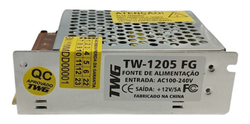 Fonte De Alimentação Cftv Led 12v 5a Tw 1205 Fg Twg