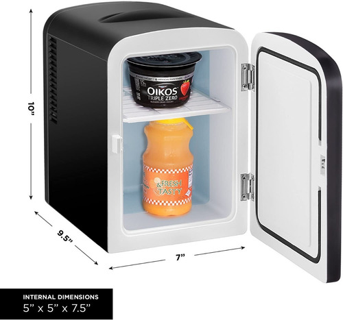 Imagen 7 de 10 de Frigobar Chefman Mini Portátil Pinta Y Borra 2 Litros Negro
