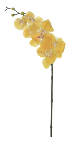 Imagem 1 de 1 de Haste Orquidea Real Toque  X7 Amarelo 63cm Flor Artificial