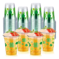 Comprar Vasos Desechables De Plástico Verde Translúcido Para San Pat