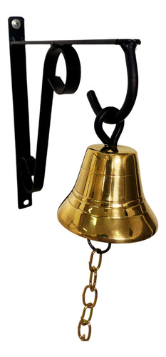Sino De Bronze Retrô Pequeno Com Suporte De Parede