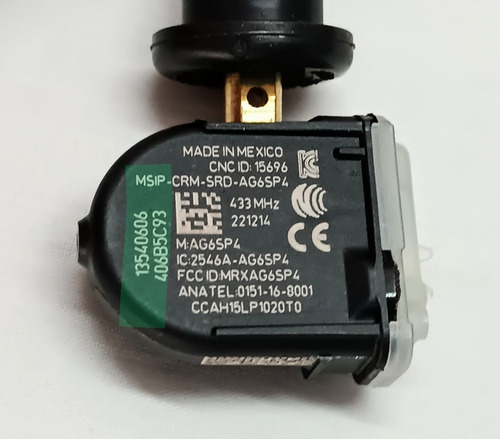 Sensor Indicador Presion Aire Llantas Terrain Ng 2022/23. Gm