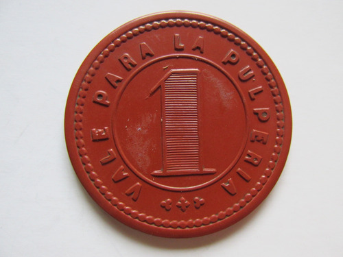 Antigua Ficha Salitrera Of Santa Ana Vale $ 1 Peso Escasa (Usado)