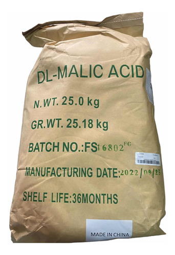 Acido Malico 25 Kg Bulto Acido Malico Acidulante Natural 