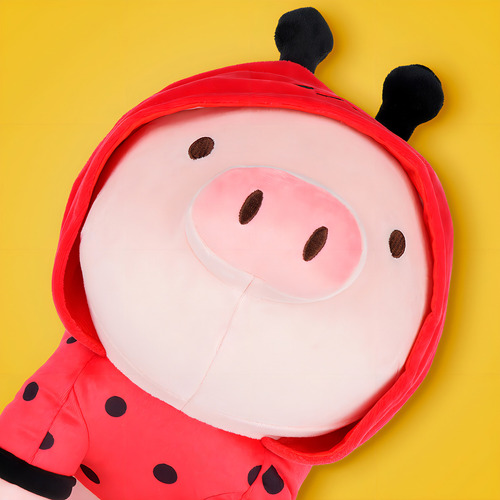 Miniso Peluche Cerdito Disfrazado De Catarina Felpa Rojo 21x
