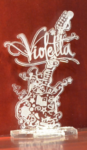 Souvenir Acrilico Violeta Cumple Guitarra