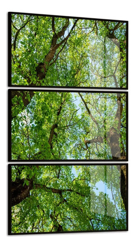 Quadro Decorativo Pôster Árvore Verde Vertical 120x80 Vidro