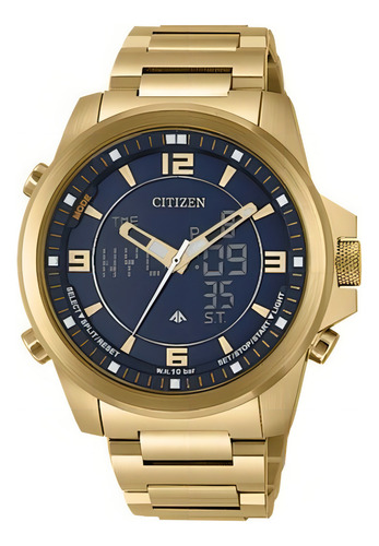 Relógio Citizen World Time Anadigi Gmt Tz10155u / Jn5002-50e