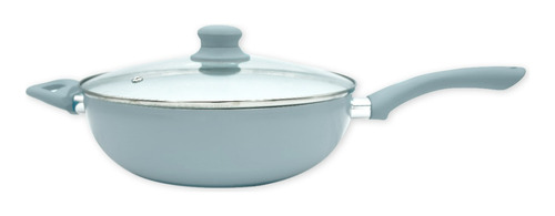 Wok Con Tapa De Vidrio, Carol, Cerámica Antiadherente, 26 Cm