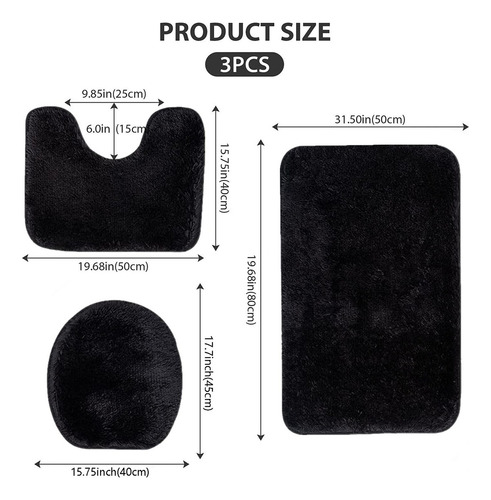 Juego Para Baño Estandar 3 Piezas Fundas Y Tapete Algodón