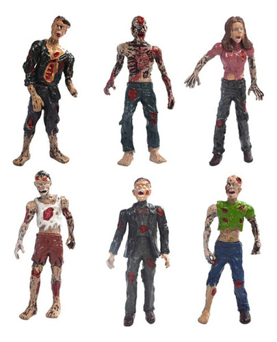 6pcs Zombie Mini De Acción Modelo Estático Juguetes Para