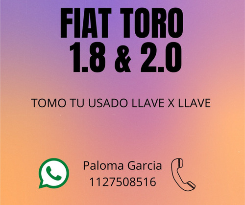 Atencion 10% Off Fiat Toro Nafta 1.8 4x2 At6 Con $150.000 P-