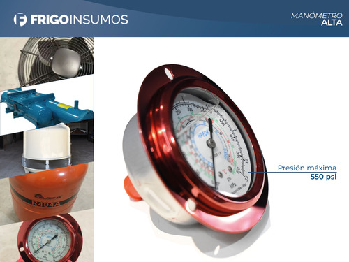 Manometro Alta 550 Psi Refrigeración Con Glicerina