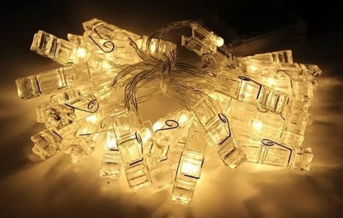 Imagen 2 de 10 de Guirnalda Luces Led 20 Broches 3 Metros Pilas Fiesta Diversi