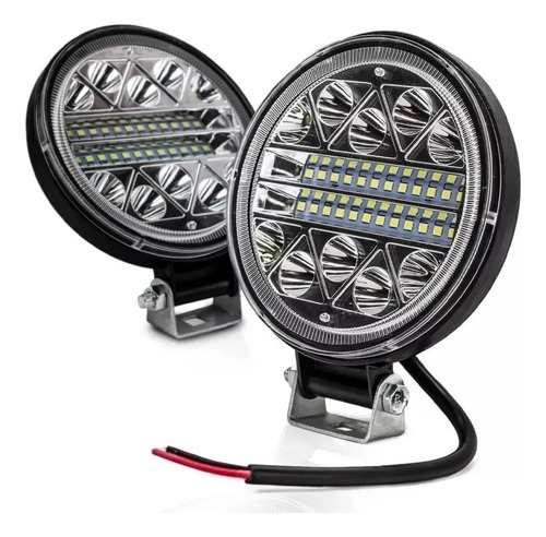 Faro Auxiliar Led Tunix 34 Led Auto Moto Luz Fija Y Estrobo