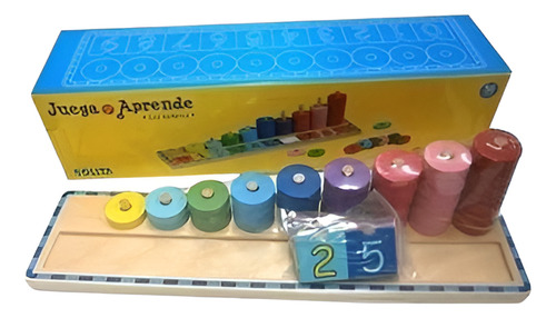 Juega Y Aprende Los Numeros 56 Pzas De Madera Marca Solita