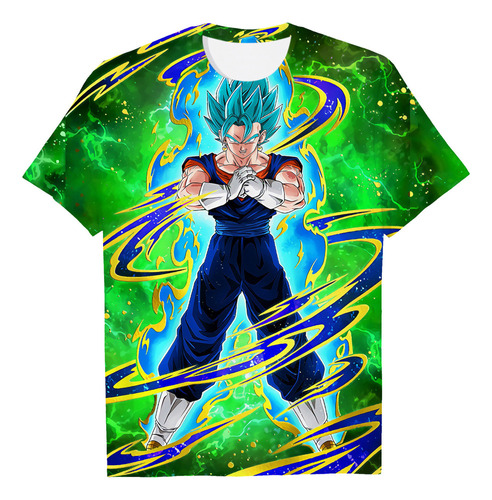 Camiseta De Manga Corta Con Estampado 3d De Dragon Ball De