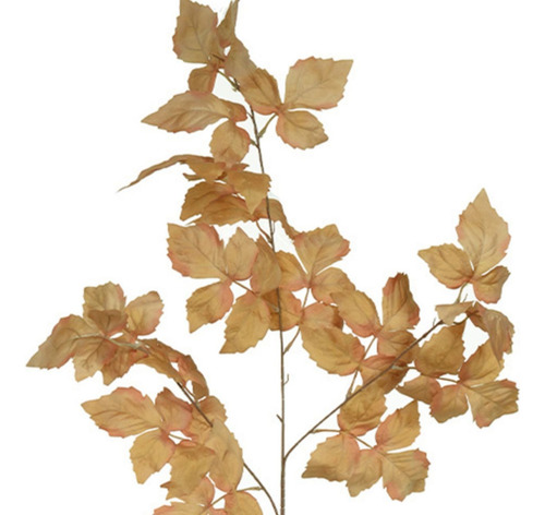 Folha Folhagem Outono Cor Palha Ocre 94cm Enfeite Arranjo Decoração Elegante Luxo Premium Desidratado Artificial