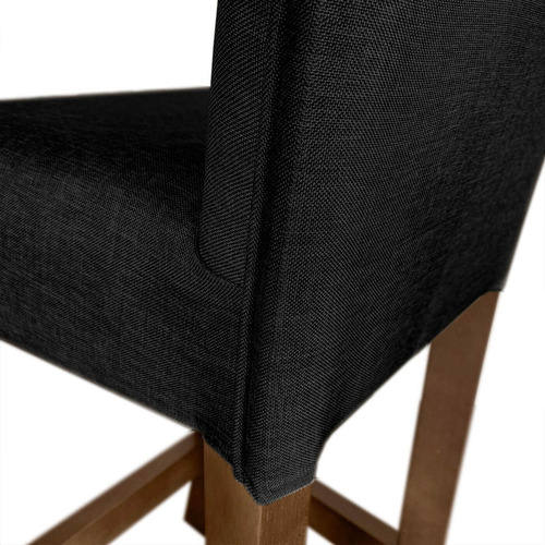 Kit 4 Banquetas Para Bancada De 90cm Area Gourmet Ilha Luxo Cor Imbuia / Preto | 75cm