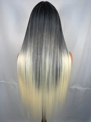 Peluca De Cabello Natural Oncologica De Encaje Frontal Wayan Balayage Negro Con Rubio 1