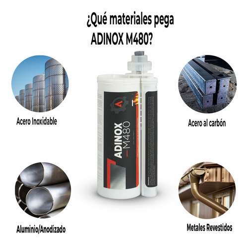 Adinox® M480, Adhesivo Mma Color Negro, Alta Temperatura