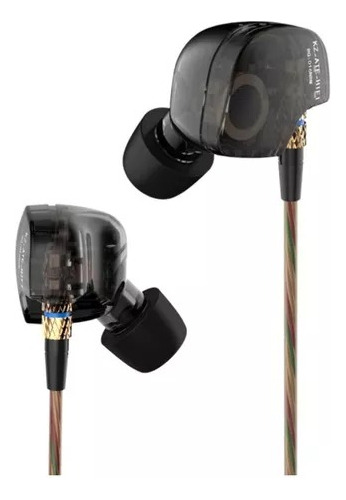 Audífonos Kz Ate Con Micrófono Negro Con Cable