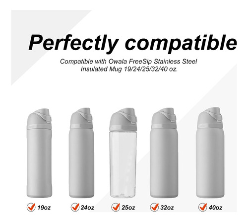 6 Tapones De Repuesto Compatibles Con Owala Freesip De 24 Oz