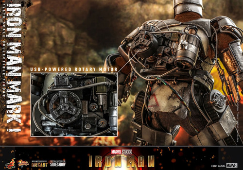 Iron Man Mark I Die Cast Hot Toys 1/6 Mms 605 D40 (Usado)