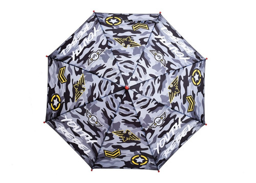 Paraguas Infantil Con Silbato Lluvia Camuflado Emoji Footy