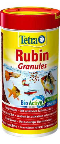 Tetra Rubin Granules 100g Alimento Completo para Peces Tropicales en granulos Pequeños de Lento Hundimiento Con Vitaminas y Potenciadores de Color Formula Bioactive Sistema Inmune con 47% Proteina