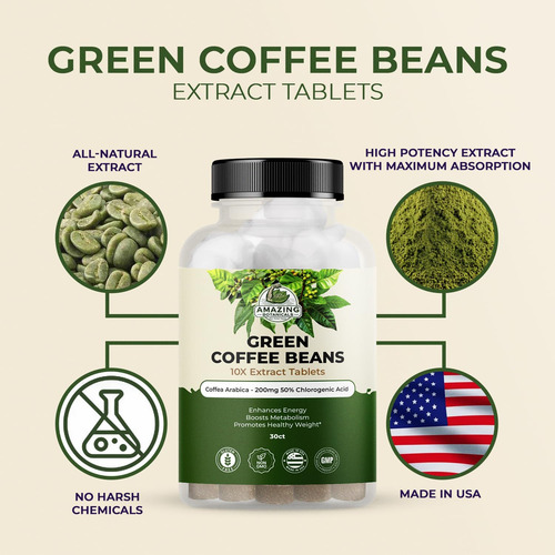 Amazing Botanicals Extracto Café Verde 200mg 30 Tabletas