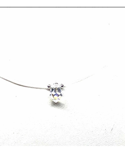 Gargantilla Tanza Choker Gota Cristal Swarovski 1 Cm Plata