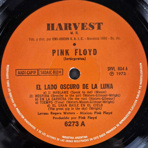Pink Floyd - El Lado Oscuro De La Luna (1973) Arg Vinilo Lp (Usado)