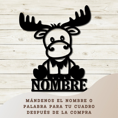 Cuadro Personalizado Animales Y Nombre Madera Fun Republic