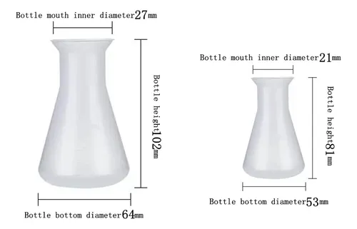 Frasco Erlenmeyer Plástico 50 Ml 100 Ml Laboratorio Educativ