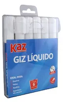 Comprar 6 Marcadores Giz Liquido Kaz Apagável Vidros Espelhos Cor do exterior Branco
