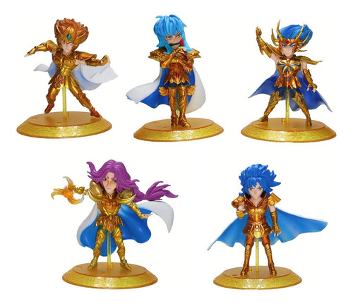 Aioria, Mu, Saga, Afrodit  Chibi Cavaleiros Do Zodiaco 10 Cm