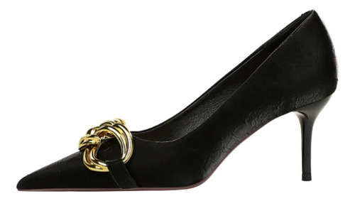 Zapatos Bigtree De Tacón Alto Con Hebilla Metálica Y Punta P