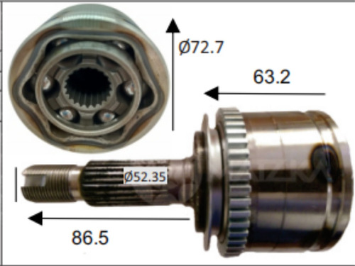 Espiga L/r Abs 48t E24 I20 I-10 2012-2013-2014